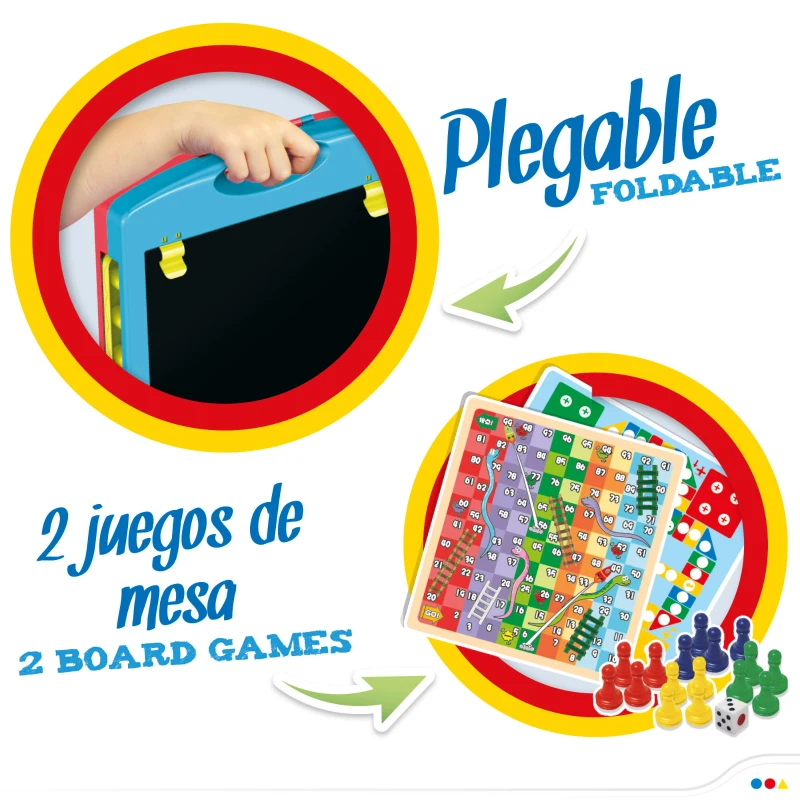 Pizarra Infantil Doble Cara 3 en 1 Plegable, 34x6,5x33,5 Cm, Multicolor