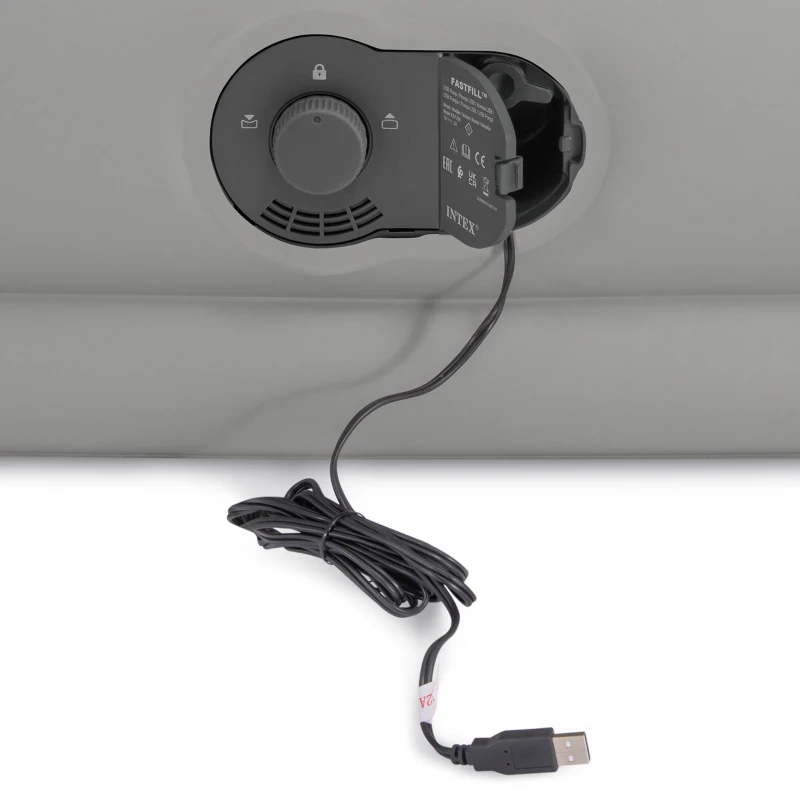 Colchón Hinchable Individual Dura-Beam® Prestige con Bomba USB Incorporada, 99x191x30 Cm, Gris