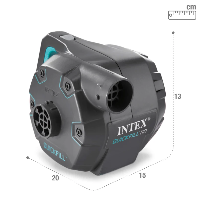 Hinchador Eléctrico INTEX 1.100 Litros/Minuto, 27x16x14,5 Cm, Azul