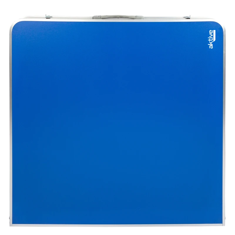 Mesa Ping Pong Plegable de Camping, Aluminio 25 Mm y Tablero MDF Antideslizante, 160x80x70 Cm, Azul