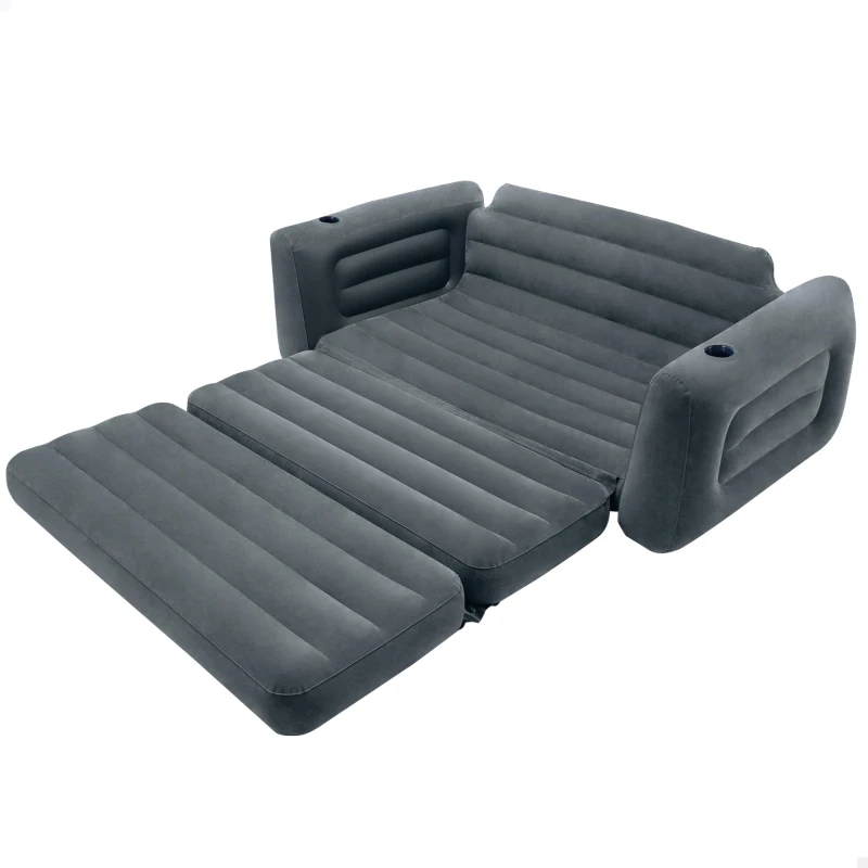 Sofá Cama Hinchable Convertible 2 en 1, 203x231x66 Cm, Gris Carbón