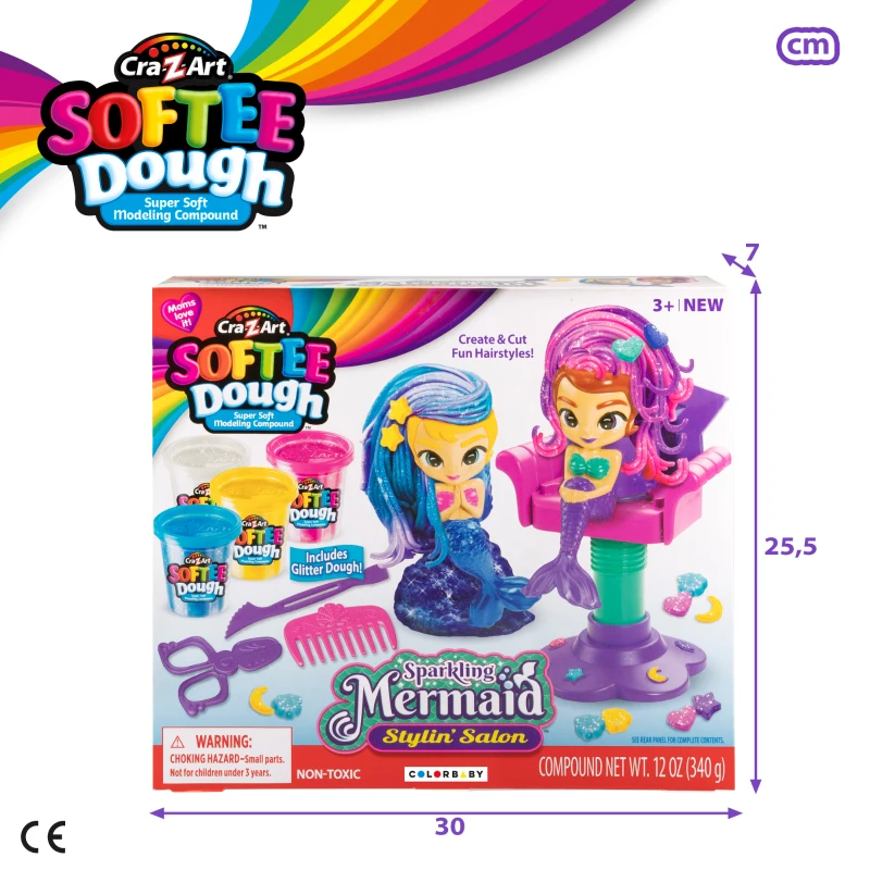 Set de Plastilina Brillante para Sirenitas, 30x7x25,5 Cm, Multicolor