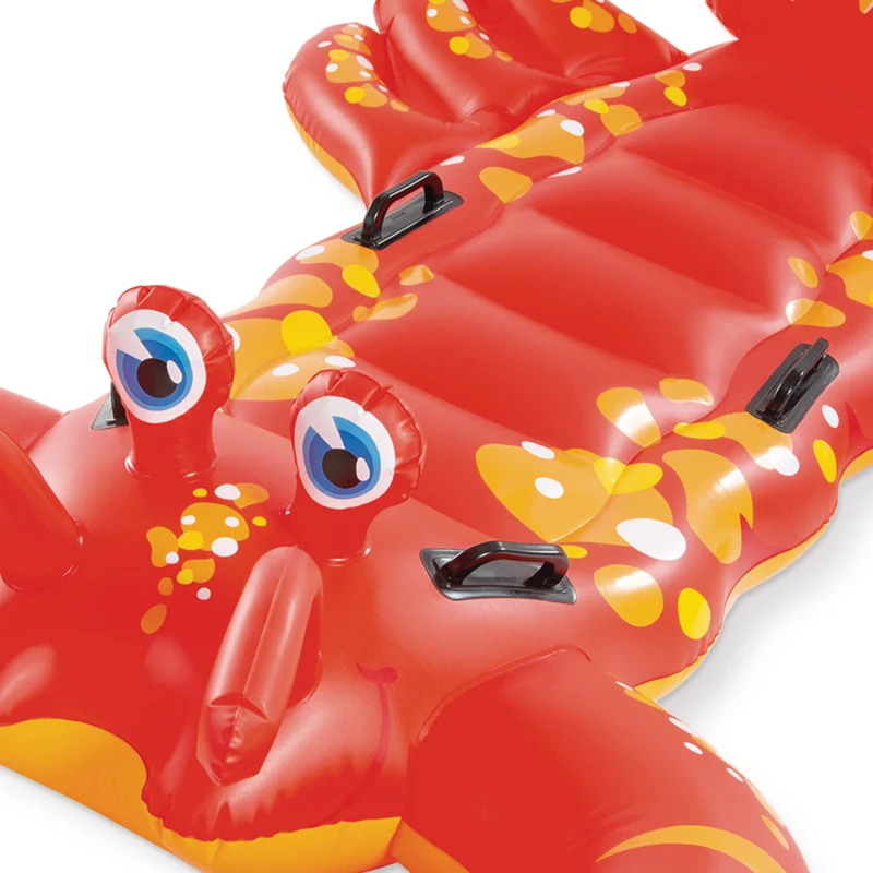 Colchoneta Hinchable Langosta INTEX con 4 Asas, 137x213 Cm, Rojo y Amarillo