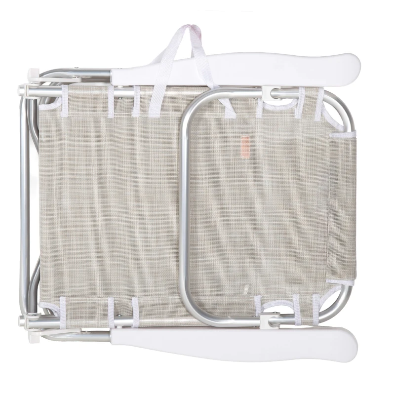 Silla Plegable Multiposición con Cojín, 48x46x84 Cm, Beige