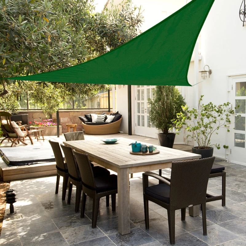 Toldo Vela Triangular Aktive Garden, Poliéster 160 G/m², 500x500x500 Cm, Verde Oscuro
