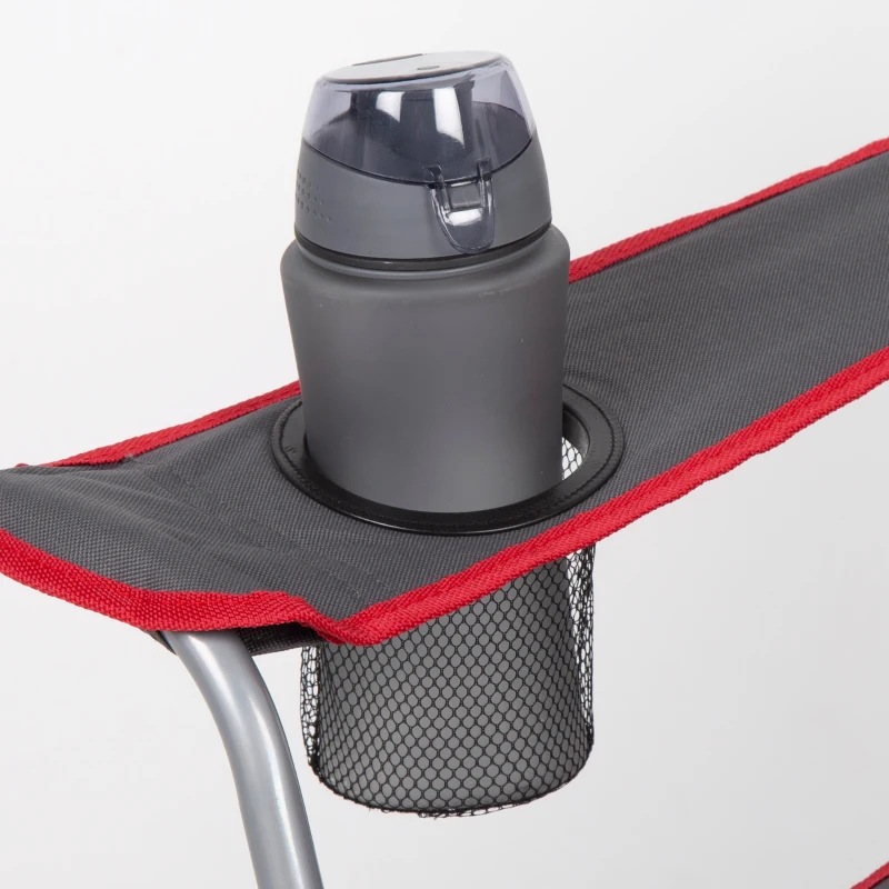 Silla Baja Plegable de Camping Poliéster 600D y Estructura de Acero, 15x15x70 Cm, Gris