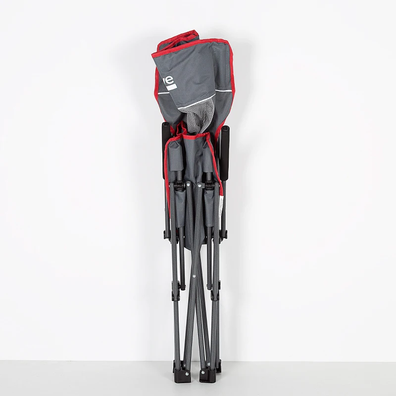 Silla Plegable Camping Antivuelco con Reposabrazos Removibles, 59x68x97 Cm, Gris