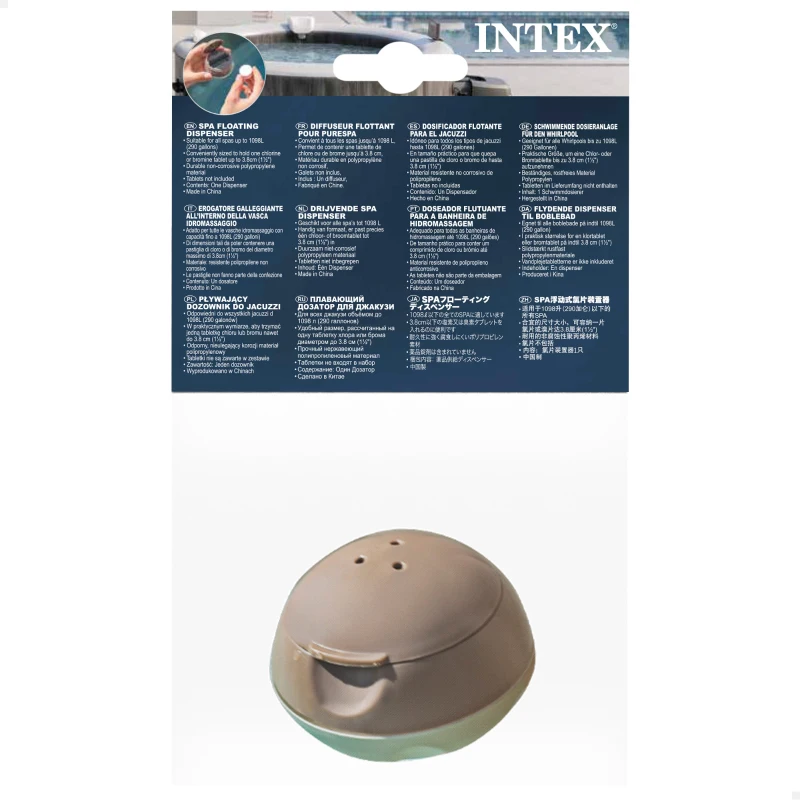Dispensador Químico INTEX Flotante para Spa, 6x6x6 Cm, Crema