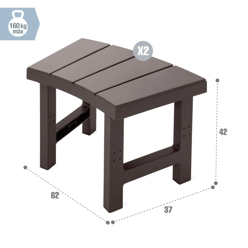 INTEX Pack 2 Bancos Medianos Modulares para Spa Circular 4 Personas, 74,5x23x44,5 Cm, Blanco
