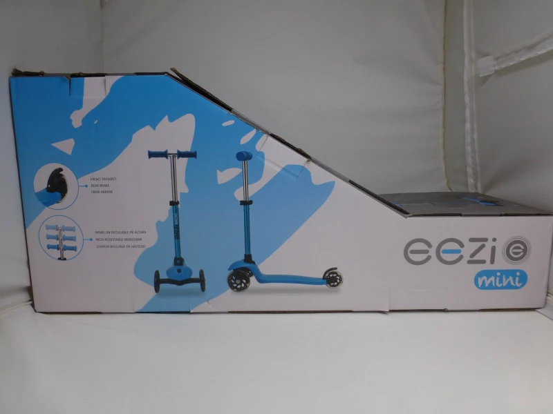 Patinete 3 Ruedas Infantil EEZI con Manillar Desmontable y Regulable, 26x61x55,5-62,5 Cm, Azul