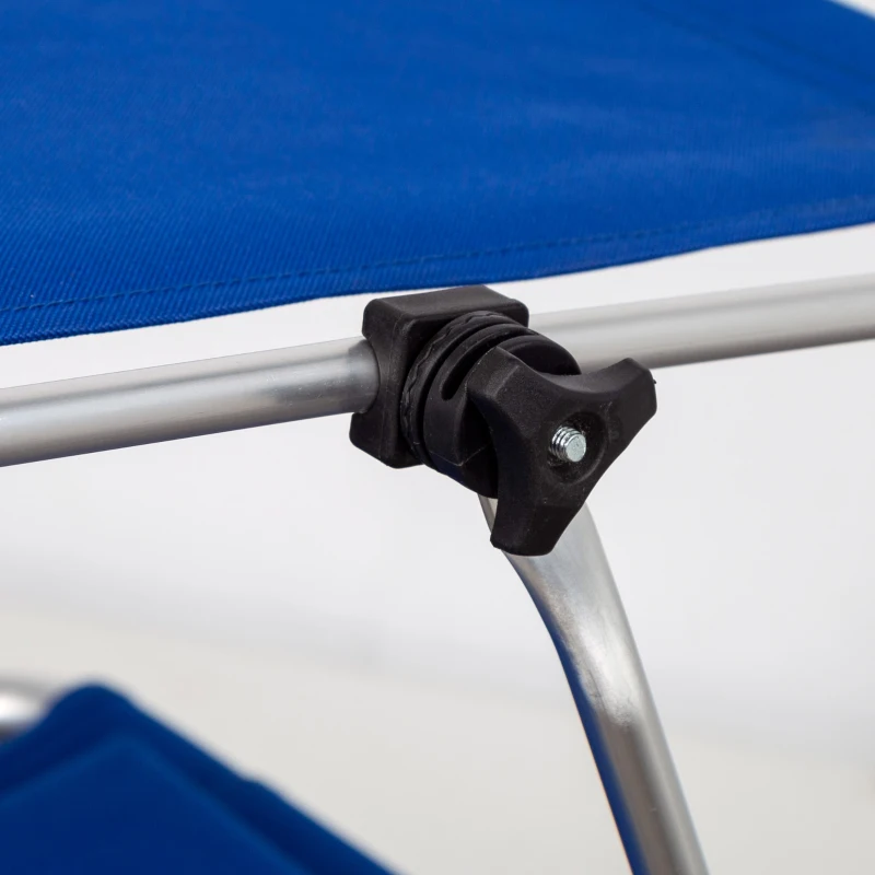 Tumbona Carrito Plegable Aktive Beach 2 en 1 con Parasol Reclinable, 117x67x60 Cm, Azul