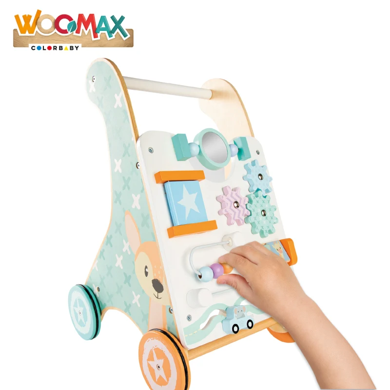 Andador de Madera WOOMAX con Actividades Interactivas, 30,5x9,5x46,5 Cm, Natural