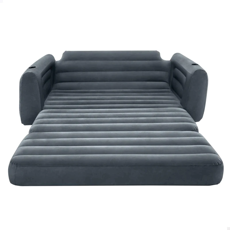 Sofá Cama Hinchable Convertible 2 en 1, 203x231x66 Cm, Gris Carbón