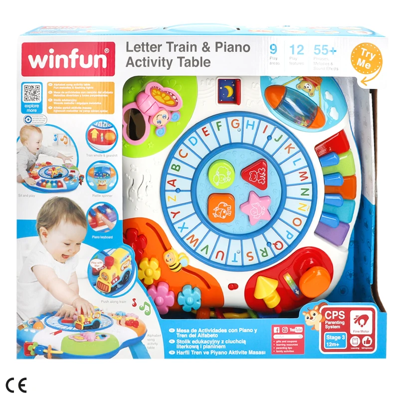Mesa de Actividades Interactiva con Tren y Piano, 56x11x41 Cm, Multicolor