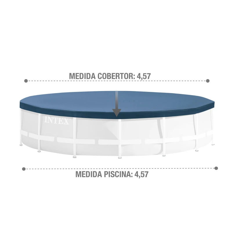 Cobertor Piscina Circular Intex para Metal y Prisma Frame, 457x457x25 Cm, Azul Marino