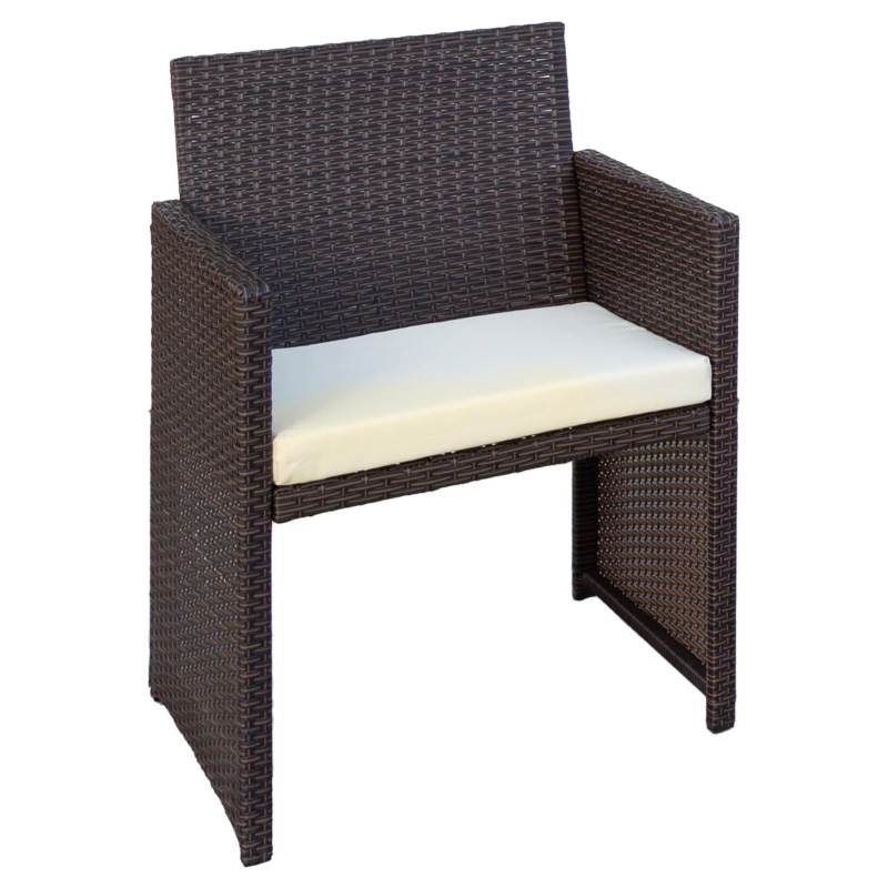 Conjunto Muebles para Jardín Ratán Sintético 3 Piezas Sillón 59x59x76 Cm, Marrón Oscuro