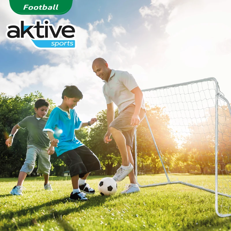 Portería de Fútbol Infantil con Lona de Entrenamiento, 182x91x122 Cm, Blanco
