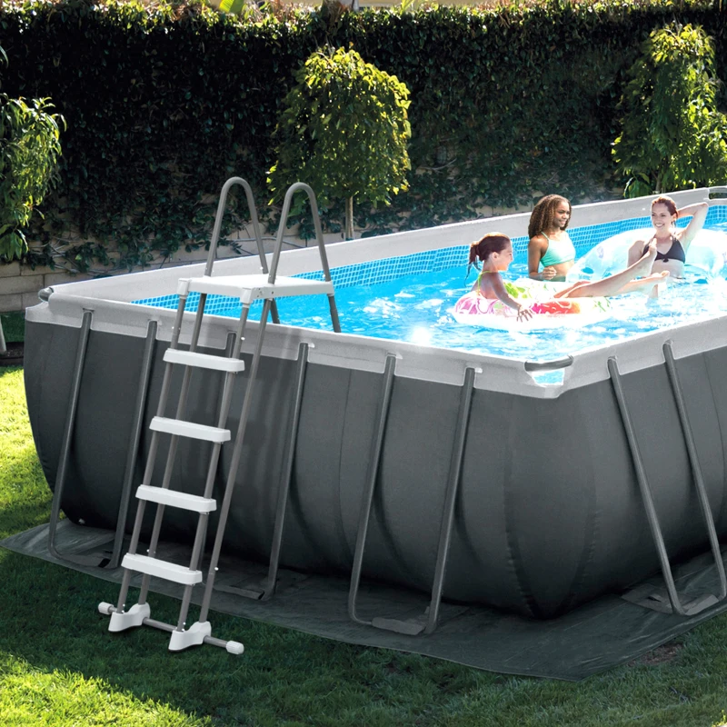 Escalera de Seguridad para Piscina Elevada Intex, 132 Cm, Gris