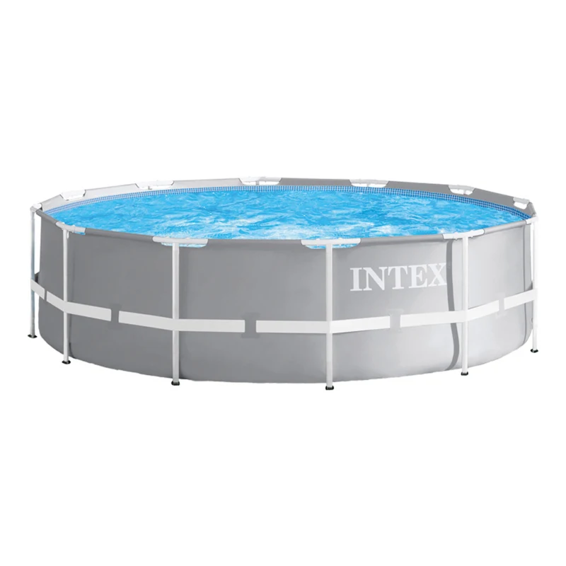 Piscina Desmontable Redonda Intex Prisma Frame con Depuradora, 366x99 Cm, Gris