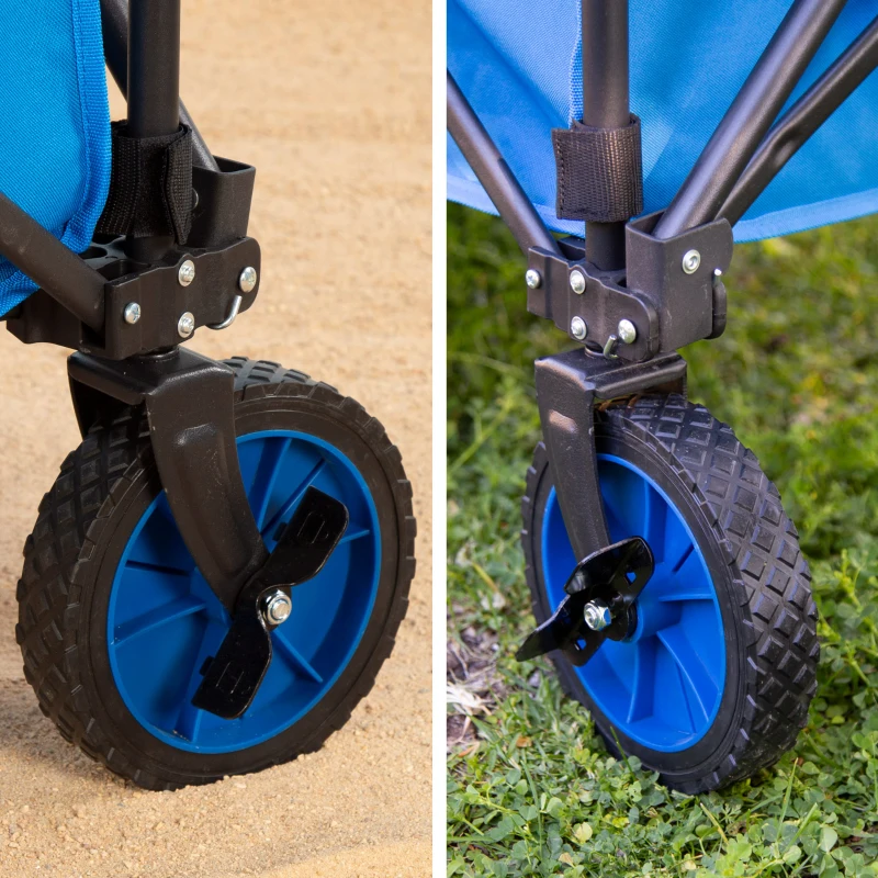 Carro Playa Plegable Aktive Capacidad 80 Kg, 30,5x20,5x74 Cm, Azul