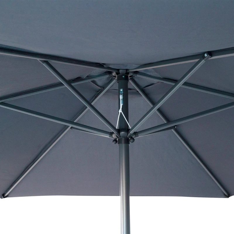 Parasol Hexagonal Mástil Aluminio 38 Mm Ø 300 Cm, Tela Poliéster 150 Gr/m2, Antracita