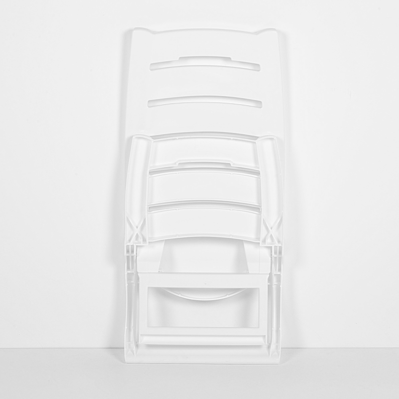 Silla de Playa Plegable Baja de Plástico, 34x50x65 Cm, Blanco