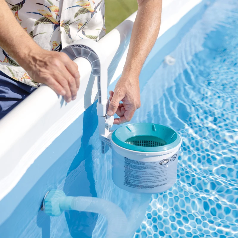 Skimmer Deluxe INTEX con Cesto Extraíble para Depuradoras 3.028 L/h, 34,5x25,5x21,5 Cm, Azul