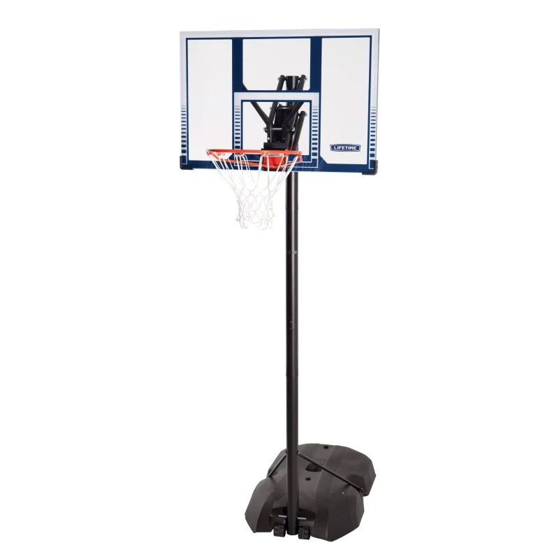 Canasta de Baloncesto Portátil Ultrarresistente Regulable, 244-305 Cm, Azul y Blanco