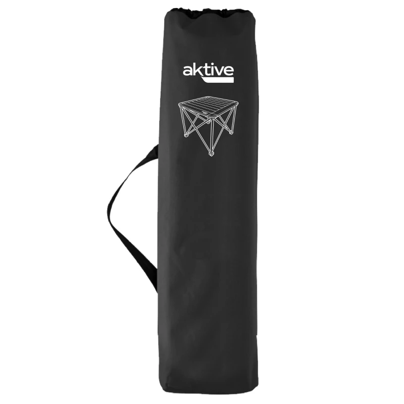 Mesa Plegable Camping Aktive Desmontable Antivuelco Aluminio, 15x12x70 Cm, Negra