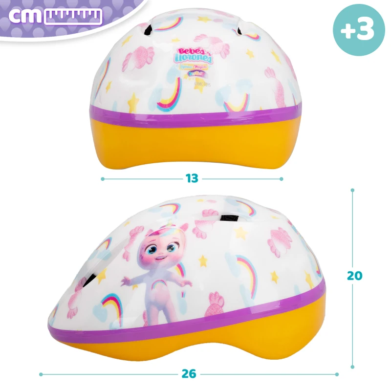 Casco Infantil Bebés Llorones con Funda 3D Unicornio Dreamy, 20x26x13 Cm, Rosa