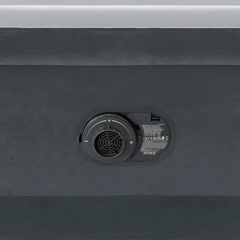 Colchón Hinchable Doble Dura-Beam Deluxe Fiber-Tech con Bomba Eléctrica, 152x203x46 Cm, Gris