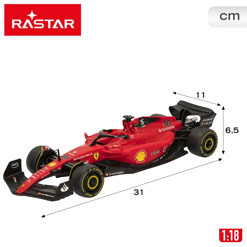Coche Teledirigido Ferrari Escala 1:18, 38x16,5x14,5 Cm, Rojo