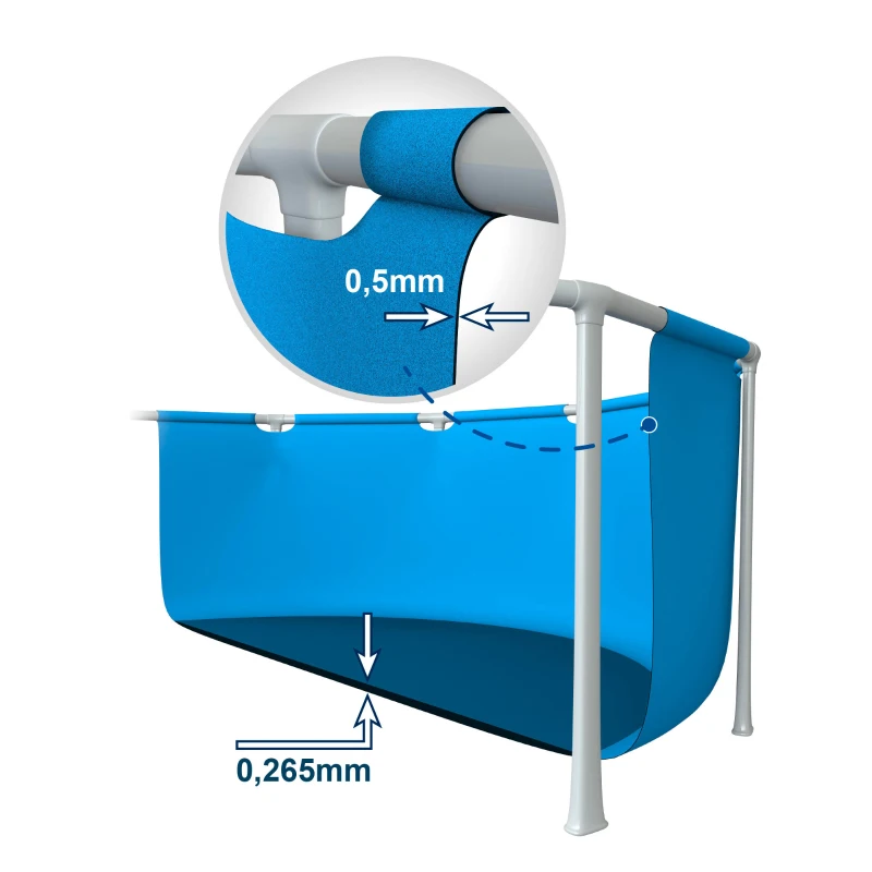 Piscina Tubular Estructura Metálica, Ø244x51 Cm, Azul