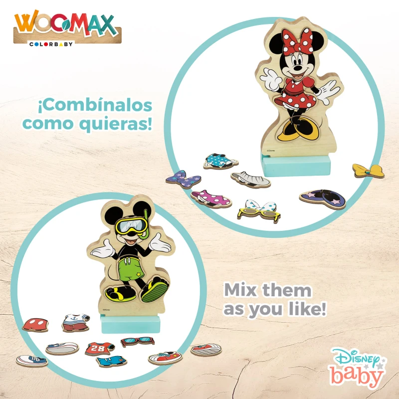 Juego Magnético de Madera Woomax Disney, 34x3x28 Cm, Multicolor