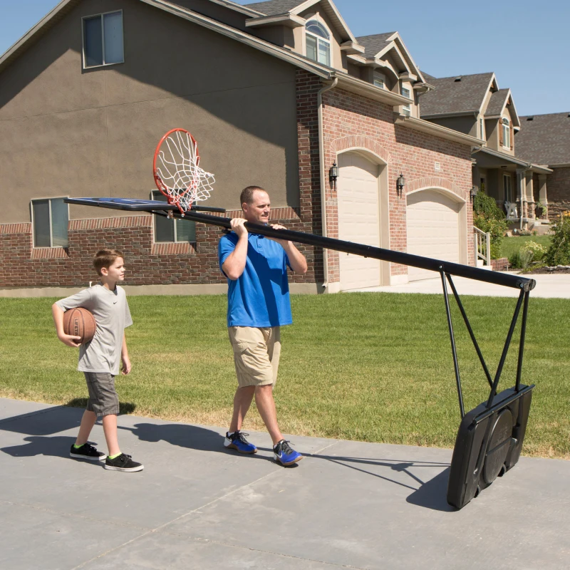 Canasta de Baloncesto Ultrarresistente Altura Regulable 229-305 Cm, Negro
