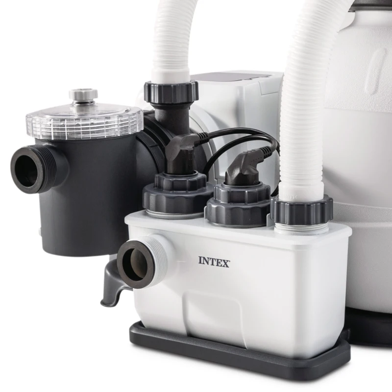 Sistema Combinado INTEX Depuradora de Arena 7.900 L/h Clorador Salino 7 G/h, 65x48x56 Cm, Azul