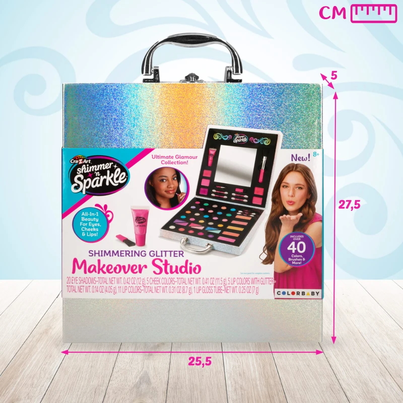 Maletín de Maquillaje Infantil Shimmer 'N Sparkle, 25,5x5x27,5 Cm, Rosa