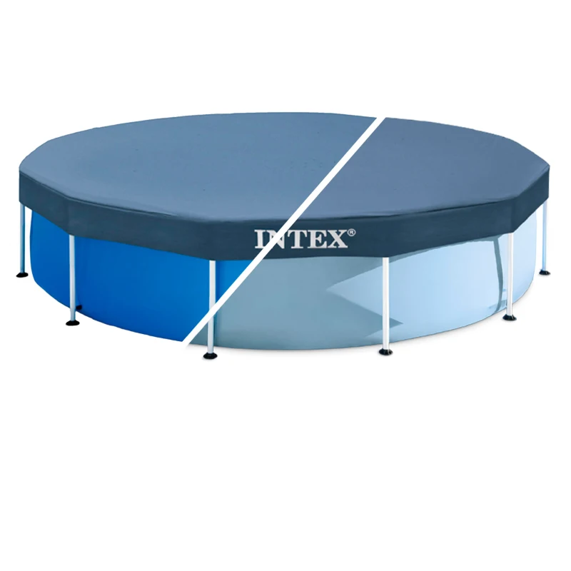 Cobertor Piscina Desmontable Intex Metal y Prism Frame, 366x25x0,02 Cm, Azul Marino