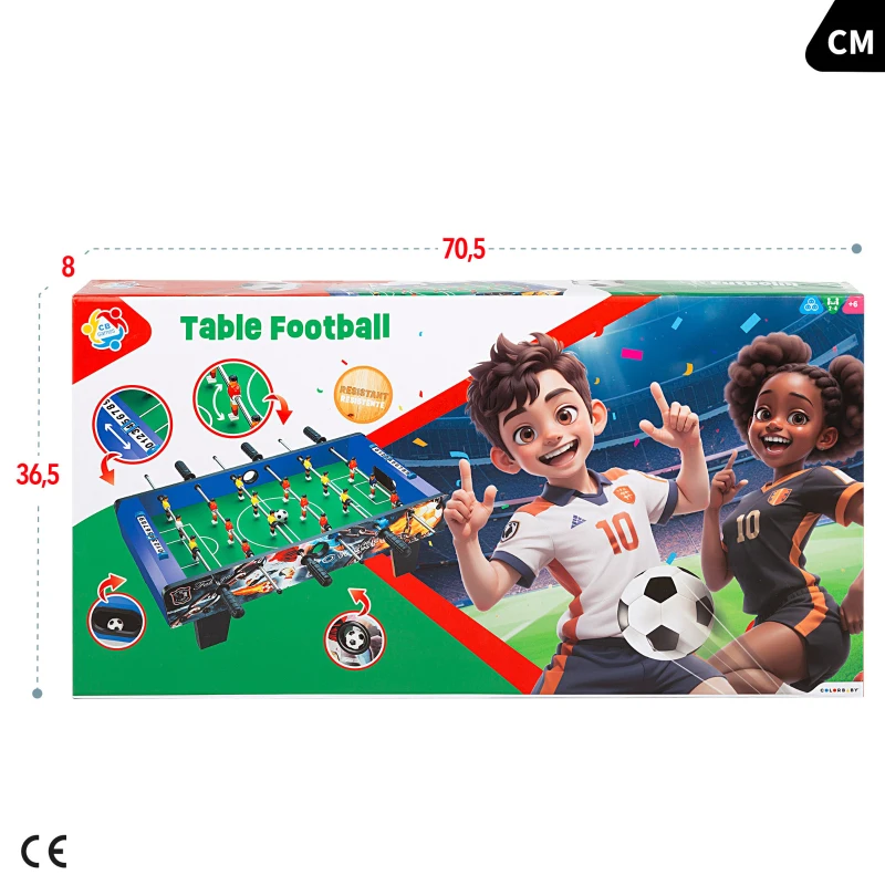 Futbolín Sobremesa 18 Jugadores, 69x37x24 Cm, Madera