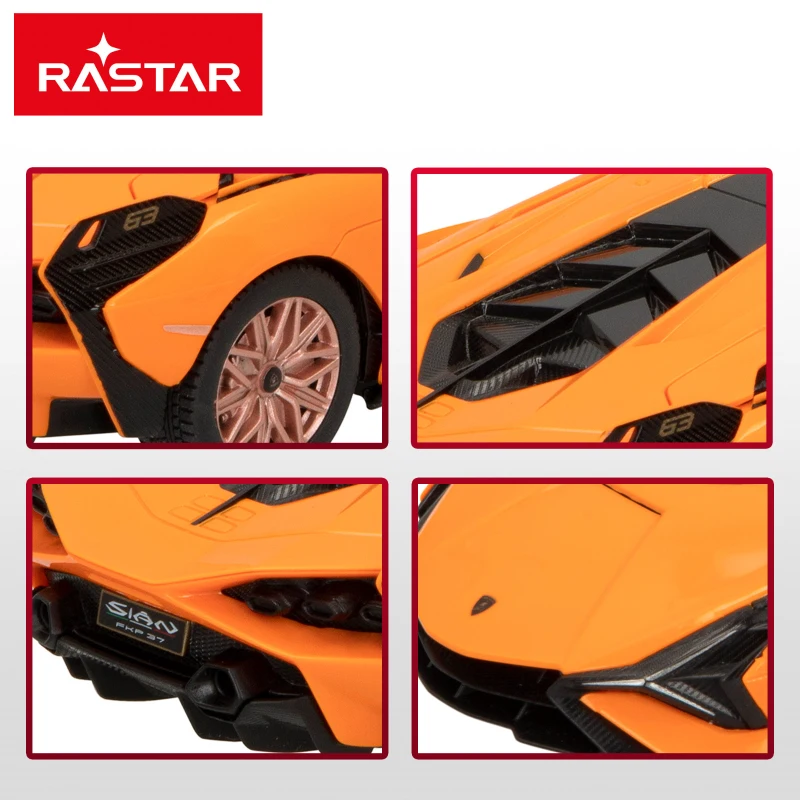 Coche Teledirigido Lamborghini Sián FKP 37 Escala 1:24 21x9,2x4,5 Cm, Naranja
