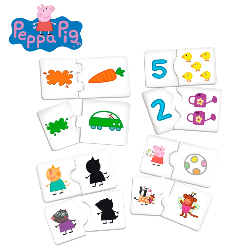 Mesa Infantil Peppa Pig con Pizarra, 10 Juegos Educativos y Almacenamiento, 59x13x39 Cm, Rosa y Azul