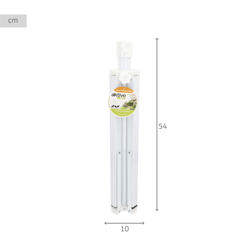 Pie de Sombrilla 4 Patas Regulable 25-32 Mm, 67x67x60 Cm, Blanco