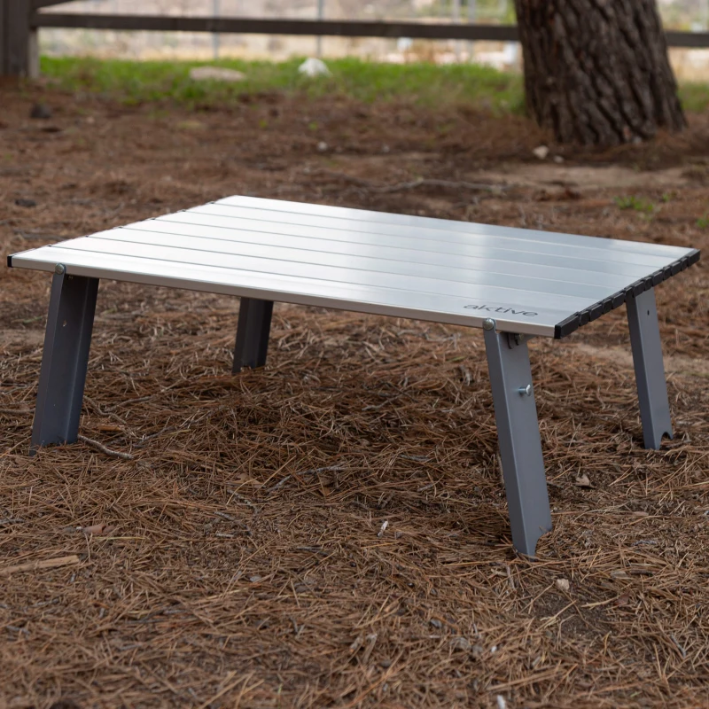 Mesa Plegable Ultraligera Aktive, 55x41x20 Cm, Plateado