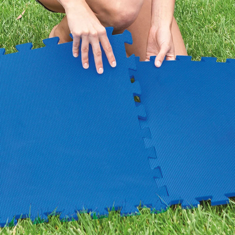 Protector de Suelo Intex Pack 8 Piezas Encajables 50x50x1 Cm, Azul