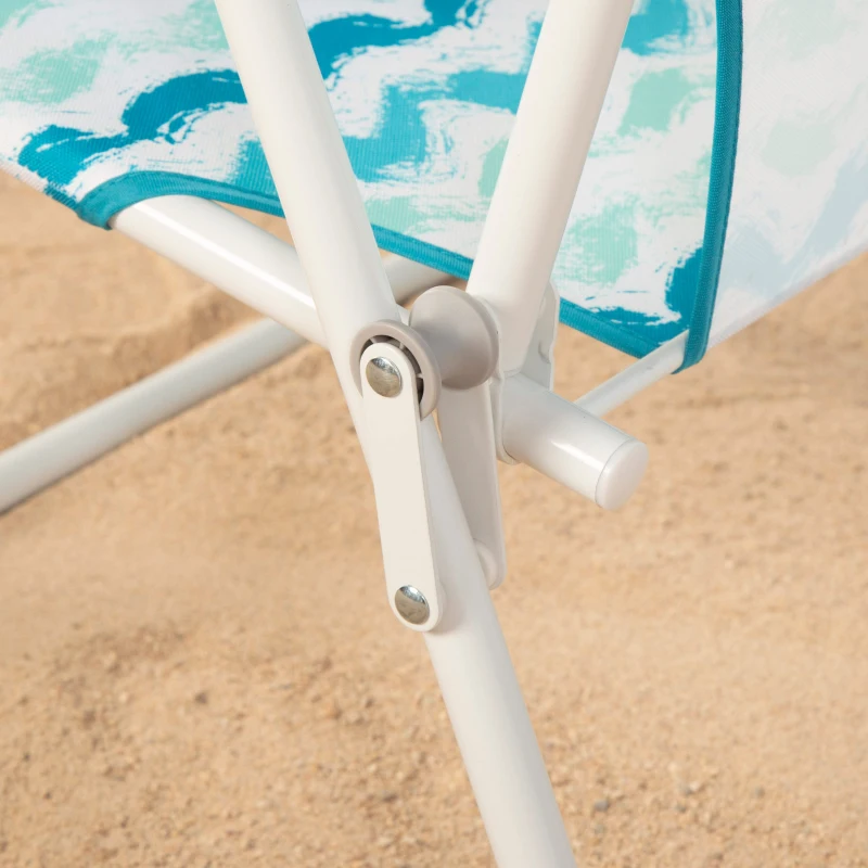 Silla de Playa Plegable Aktive Respaldo Bajo con Bolsillo Trasero 45x40x70 Cm, Azul