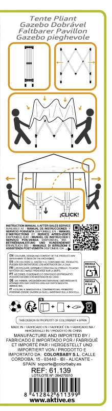 Cenador Plegable Ajustable en Altura, 300x300x220/320 Cm, Verde