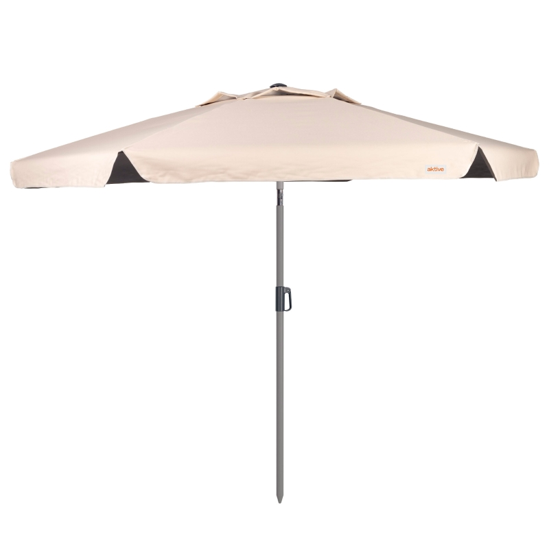 Sombrilla de Jardín Antiviento Hexagonal Inclinable UV50, 230 Cm, Marfil