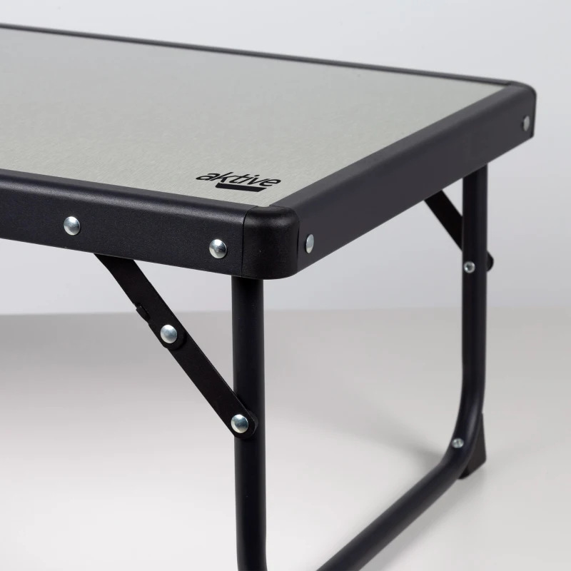 Mesa Plegable Baja Aktive, 56x40x25 Cm, Gris y Negro