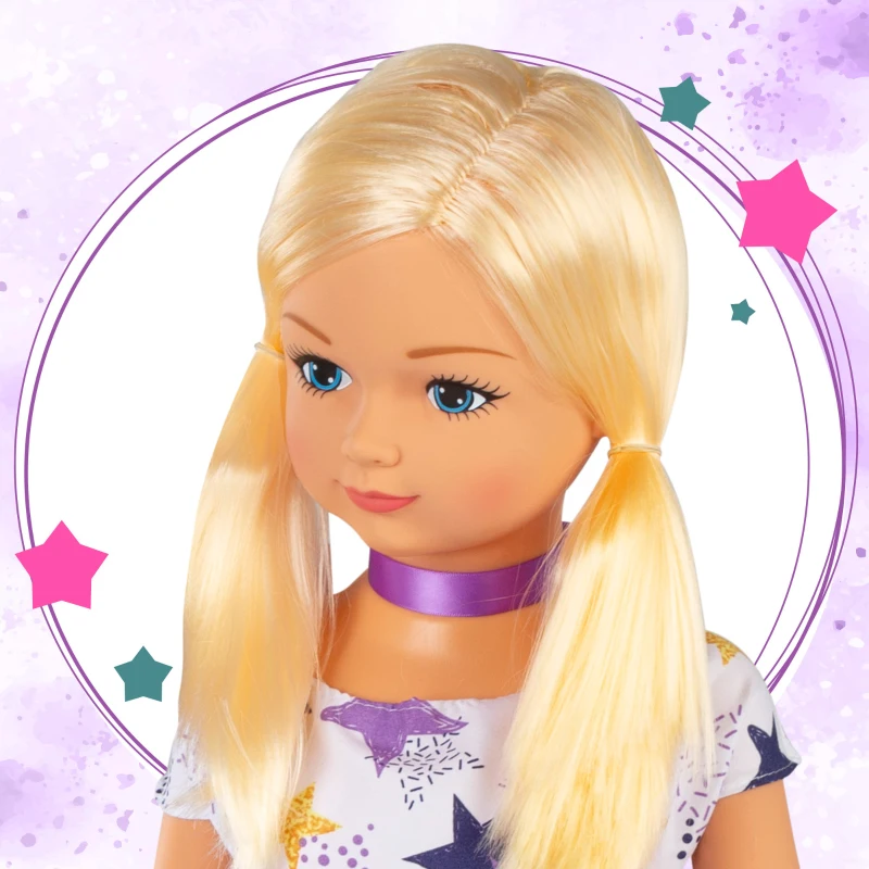 Muñeca Grande Articulada María con Vestido, 32x17x109,5 Cm, Rubia