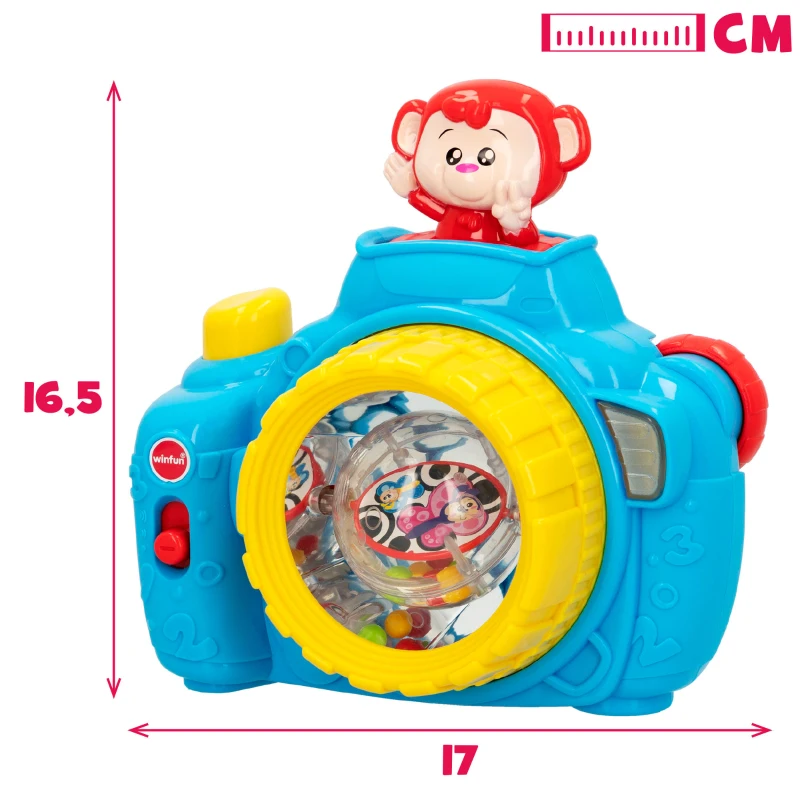 Cámara de Juguete Interactiva Winfun con Luz y Sonido, 21,5x9,5x19 Cm, Multicolor